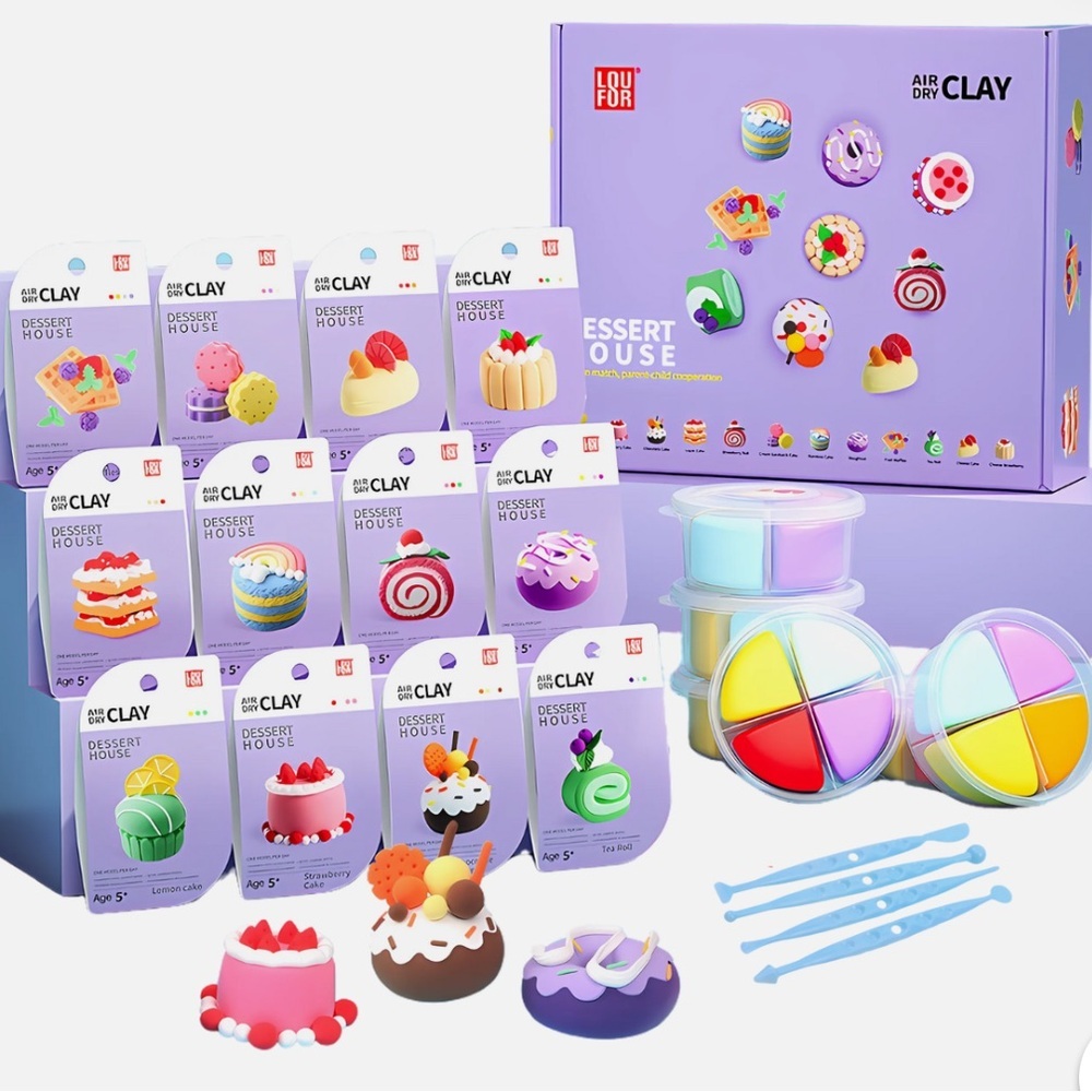 OUFOR Air Dry Clay Kits - Multi-themes, Cute DIY Kit with Tools, Gift for Kids